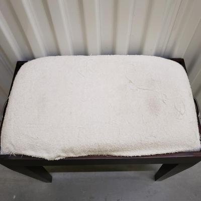 Sturdy Wood Vanity Stool W/Removable Cover (1018CR-KD)