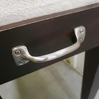 Sturdy Wood Vanity Stool W/Removable Cover (1018CR-KD)