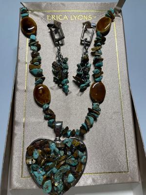 Vintage Tirquoise necklace & earrings set