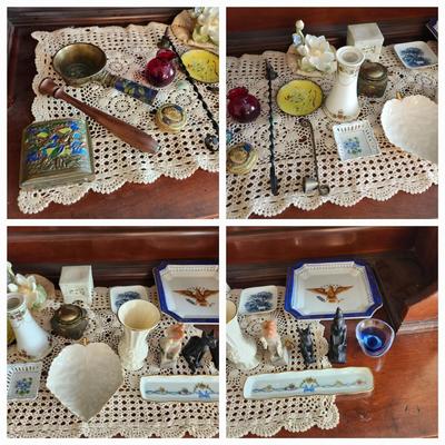 Collectable Lot Lenox, Nippon, Limoges, Figurines , Vases, Cloisonne Brass Box & more