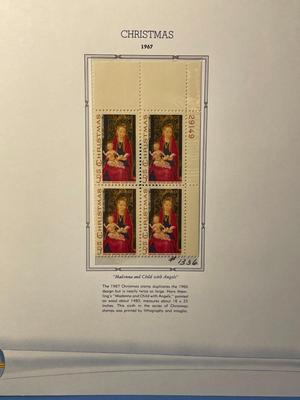 Christmas 1967 Mint Condition US Stamp Plate Block Page as Pictured. Only One $5 Shipping Charge for 1 or 100 Pages Won.
