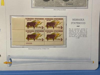 Lions International & Nebraska Statehood 1967 Mint Condition US Stamp Plate Blocks Page as Pictured. Only One $5 Shipping Charge for...