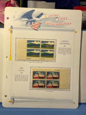 Canada Centennial & Erie Canal 1967 Mint Condition US Stamp Plate Blocks Page as Pictured. Only One $5 Shipping Charge for 1 or 100...