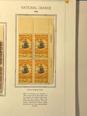 Alaska Purchase & National Grange 1967 Mint Condition US Stamp Plate Blocks Page as Pictured. Only One $5 Shipping Charge for 1 or...