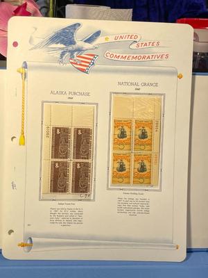 Alaska Purchase & National Grange 1967 Mint Condition US Stamp Plate Blocks Page as Pictured. Only One $5 Shipping Charge for 1 or...