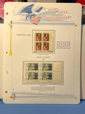 Christmas & Mary Cassatt 1966 Mint Condition US Stamp Plate Blocks Page as Pictured. Only One $5 Shipping Charge for 1 or 100 Pages Won.
