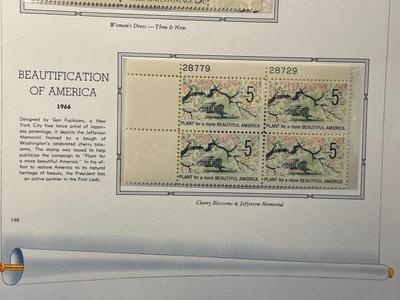Women's Club & Beautification of America 1966 Mint Condition US Stamp Plate Blocks Page as Pictured. Only One $5 Shipping Charge...
