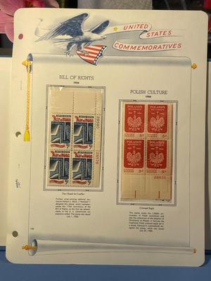Bill of Rights & Polish Culture 1966 Mint Condition US Stamp Plate Blocks Page as Pictured. Only One $5 Shipping Charge for 1 or 100...
