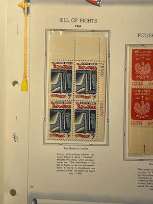 Bill of Rights & Polish Culture 1966 Mint Condition US Stamp Plate Blocks Page as Pictured. Only One $5 Shipping Charge for 1 or 100...