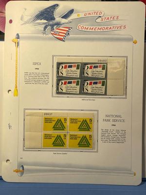 SIPEX & National Park Service 1966 Mint Condition US Stamp Plate Blocks Page as Pictured. Only One $5 Shipping Charge for 1 or 100...