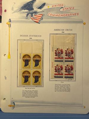 Indiana Statehood & American Circus 1966 Mint Condition US Stamp Plate Blocks Page as Pictured. Only One $5 Shipping Charge for 1 or...