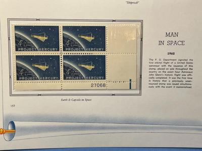 New Mexico Statehood & Man in Space 1962 Mint Condition US Stamp Plate Blocks Page as Pictured. Only One $5 Shipping Charge for 1 or...