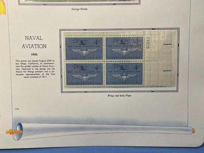 George W, Norris & Naval Aviation 1961 Mint Condition US Stamp Plate Blocks Page as Pictured. Only One $5 Shipping Charge for 1 or...