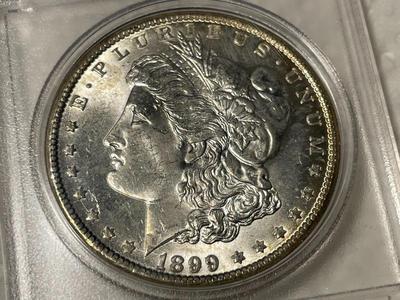 1899-O BRILLIANT UNCIRCULATED CONDITION MORGAN SILVER DOLLAR (COIN-3) FROM AN OLDTIME ESTATE. FREE DOMESTIC SHIPPING.