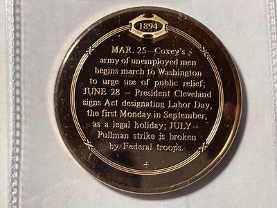 1894 COXEY'S ARMY MARCHES ON WASHINGTON FRANKLIN MINT PROOF BRONZE MEDAL (MEDAL #11). FREE DOMESTIC SHIPPING.