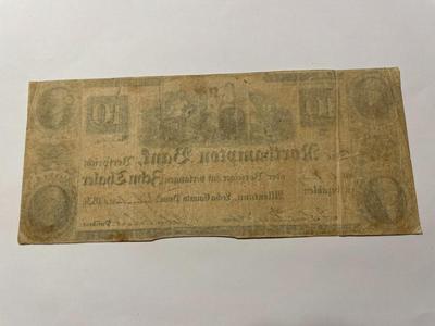 (German Text) $10 1839 Northampton Pennsylvania PA Obsolete Currency Bank Note Bill Scarce Issue in Circulated Condition. FREE DOMESTIC...