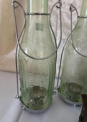 Vintage 7up bottles, Coffee Grinder, ND coal truck, two bottles w/screw off bottom.