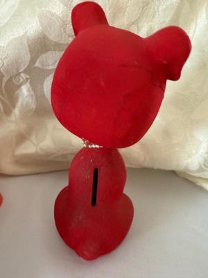 Solar Pals with bobble heads friends, Red kitty piggy bank.