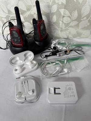 Apple Ear buds, Walkie Talkie set, plus