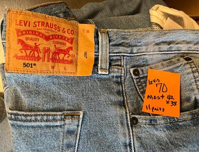 Levis Pants plus, most are 42x38, 11 pairs