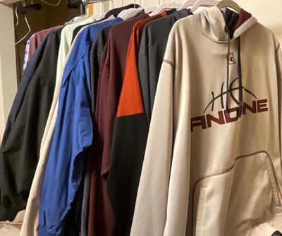 Sweat shirt tops, lightweight jackets, 3x - 12 items