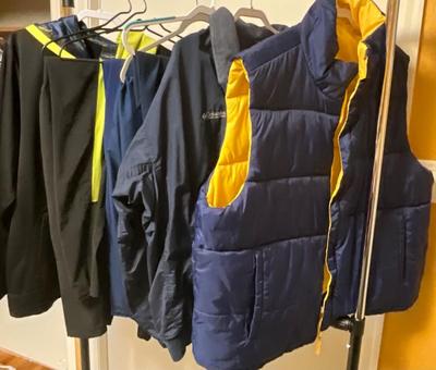 Beautiful Blue/Yellow vest, sweat suit, and joggers.