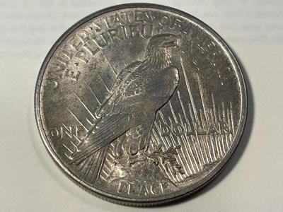 Scarce High Relief 1921 AU58/UNC Peace Silver Dollar Nice Problem Free Coin as Pictured. FREE DOMESTIC SHIPPING.