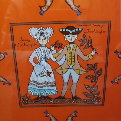 Hermes of Paris Scarf Encased in Acrylic Frame (1050F-KD)