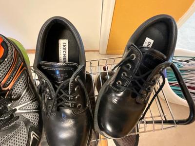 Shoes and rack, Sketchers plus Size 12