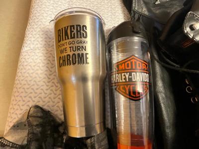 Harley Davidson grouping, boots are a 12, Biker Chaps size 50
