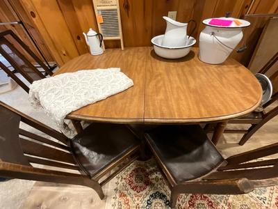 Table and four chairs