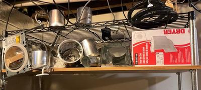 Entire shelf, dryer vent Seal, Light canisters, plus
