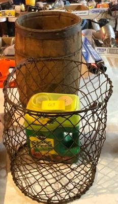 Vintage Crate, metal basket, plus