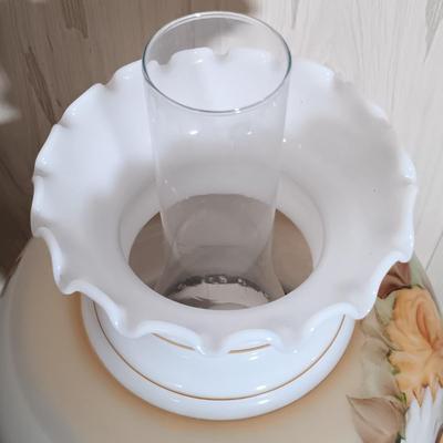 LOT 272: Vintage Two Globe Hurricane Glass Lamp