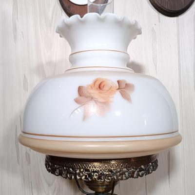 LOT 272: Vintage Two Globe Hurricane Glass Lamp