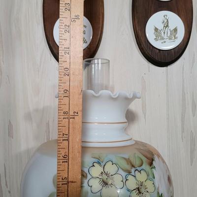 LOT 272: Vintage Two Globe Hurricane Glass Lamp