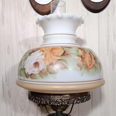 LOT 272: Vintage Two Globe Hurricane Glass Lamp