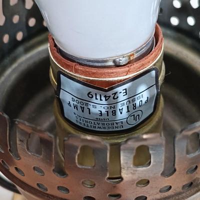 LOT 272: Vintage Two Globe Hurricane Glass Lamp