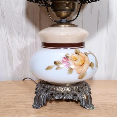 LOT 272: Vintage Two Globe Hurricane Glass Lamp