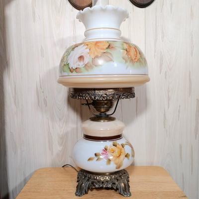 LOT 272: Vintage Two Globe Hurricane Glass Lamp