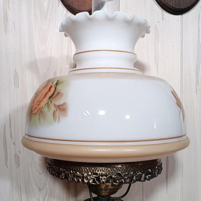 LOT 272: Vintage Two Globe Hurricane Glass Lamp