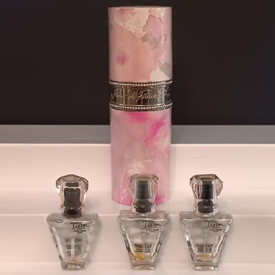 LOT 274: Crabtree & Evelyn Summer Hill 2 fl Oz and Chantilly 3.5 fl Oz Eau de Toilette Sprays with Empty Tiffany Sheer 1.7 fl Oz...