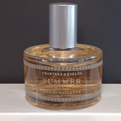 LOT 274: Crabtree & Evelyn Summer Hill 2 fl Oz and Chantilly 3.5 fl Oz Eau de Toilette Sprays with Empty Tiffany Sheer 1.7 fl Oz...