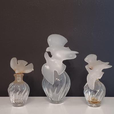 LOT 275: Vintage Yvs St Laurent Opium Perfume with Nina Ricci L'air Du Temps Empty Bottles, Trueste by Tiffany Bottle, Nueva Maja...