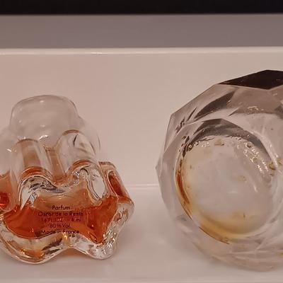 LOT 275: Vintage Yvs St Laurent Opium Perfume with Nina Ricci L'air Du Temps Empty Bottles, Trueste by Tiffany Bottle, Nueva Maja...