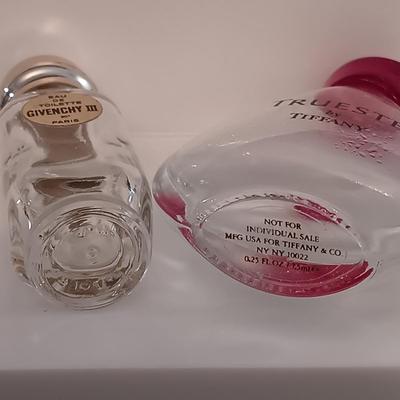 LOT 275: Vintage Yvs St Laurent Opium Perfume with Nina Ricci L'air Du Temps Empty Bottles, Trueste by Tiffany Bottle, Nueva Maja...