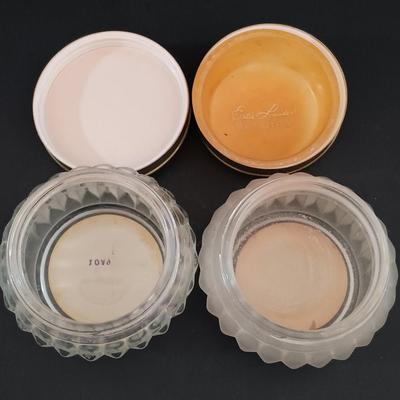 LOT 277: Vintage Estée Lauder Azurée Green Jars and Re-Nutriv Jars, Glass Eye Cup, Apothecary Jar, Vintage Hand Bag & More