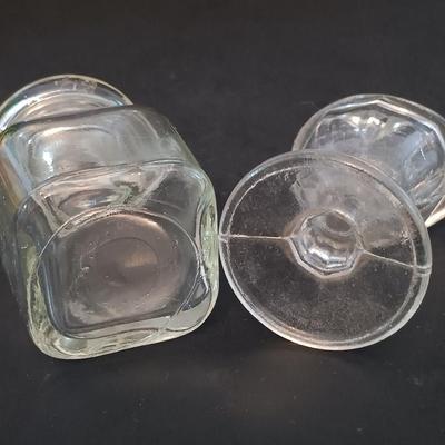 LOT 277: Vintage Estée Lauder Azurée Green Jars and Re-Nutriv Jars, Glass Eye Cup, Apothecary Jar, Vintage Hand Bag & More