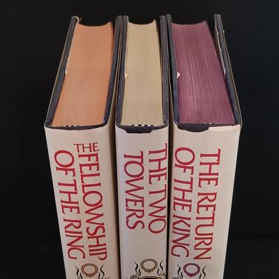 LOT 279: J.R.R. Tolkien The Lord of the Rings 3 Volume 1965 Revised Editions, 1980 Unfinished Tales & 1966 The Hobbit...