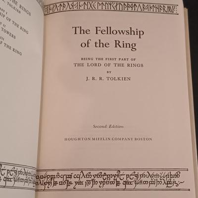 LOT 279: J.R.R. Tolkien The Lord of the Rings 3 Volume 1965 Revised Editions, 1980 Unfinished Tales & 1966 The Hobbit...
